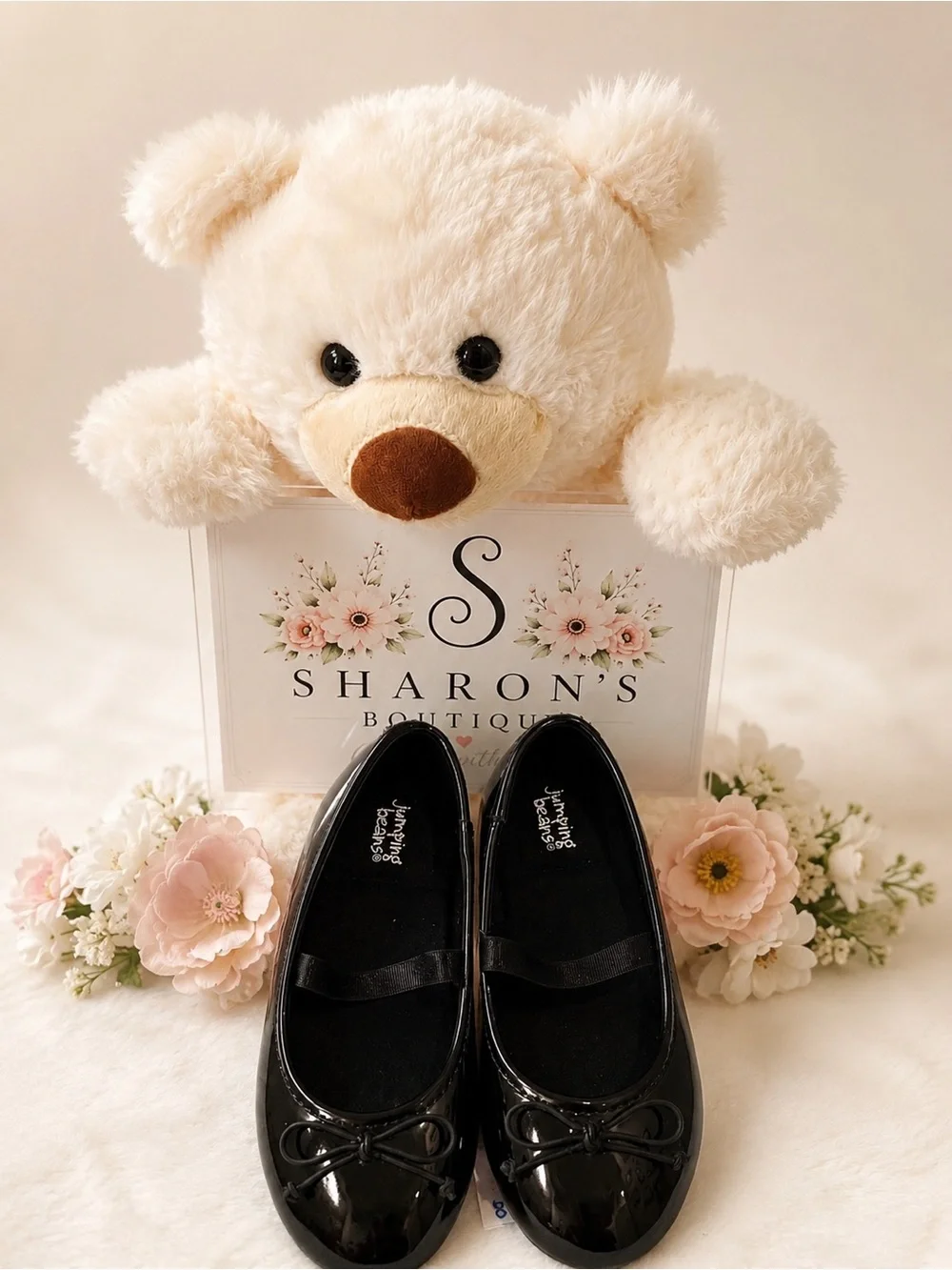 🖤 Jumping Beans Toddler Girls Black Patent Ballet Flats – Size 8T – NWT